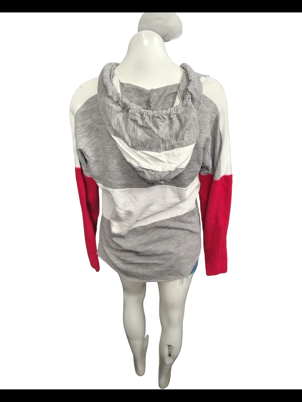 PINK Victoria's Secret Grey, Red & White 'Rebels' Pullover Hoodie